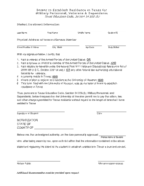Military Student Letter of Intent Template