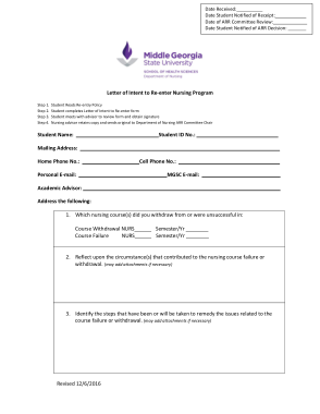 Free Download PDF Books, Nursing Program Letter of Intent Template