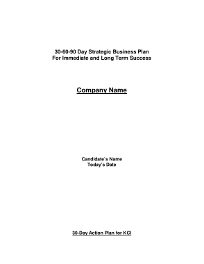 30-60-90 Day Strategic Business Action Plan For Company Template