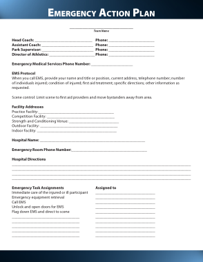 Emergency Action Plan Form Template