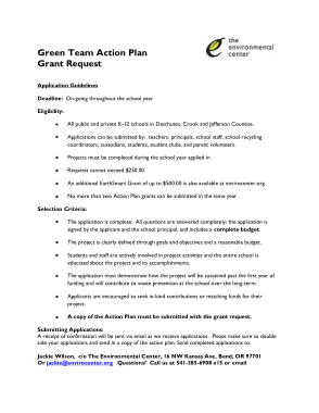 Green Team Action Plan In Pdf Template