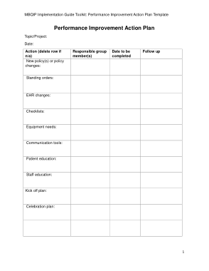 Project Action Plan Word Template