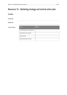 Resource 10 Marketing Strategy And Tactical Action Plan Template
