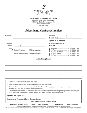 Advertising Contract Invoice Template