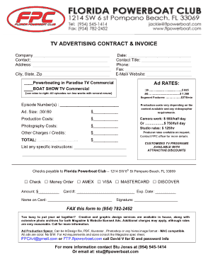 TV Advertising Invoice Template