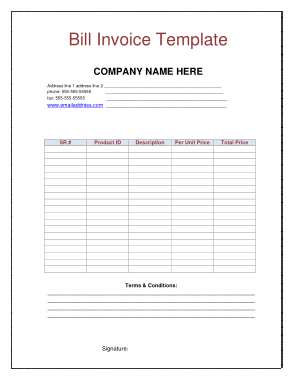 Free Download PDF Books, Billing Invoice Word Template