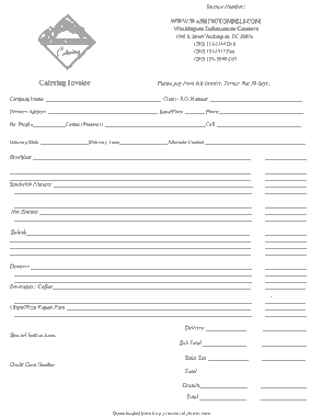 Catering Business Bill Template