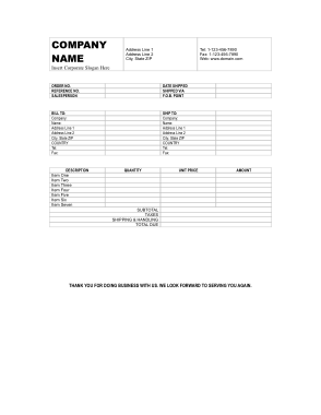 Company Business Billing Template