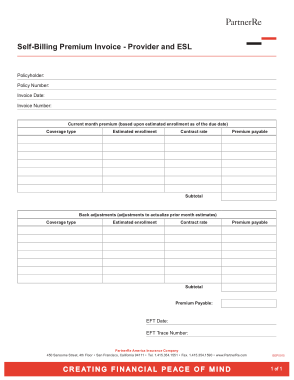 Example Self Billing Invoice Template
