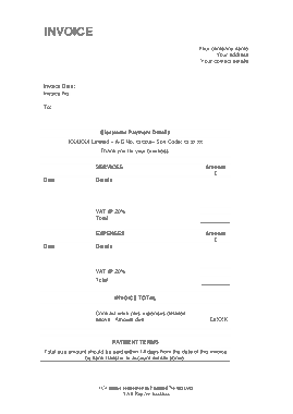 Invoice of Contractor Billing Example Template