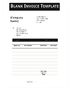 Blank Invoice Free Sample Template