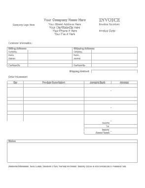 Free Download PDF Books, Blank Invoice Free Template