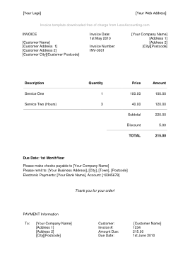 Free Download PDF Books, Business Invoice Example Template