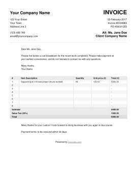 Free Download PDF Books, Cash Bill Invoice in PDF Template
