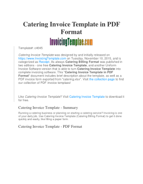 Catering Invoice Format Template