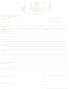 Catering Invoice PDF Template