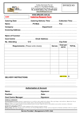 Free Catering Invoice Sample Template