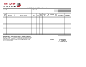 Blank Commercial Invoice Sample Template
