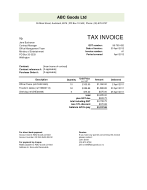 Commercial Tax Invoice Template