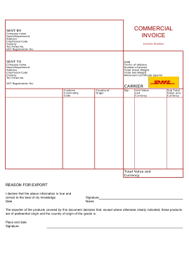 Company Commercial Invoice Sample Template