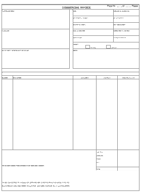 Sample Commercial Invoice Free Template