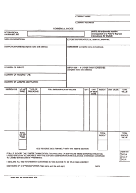 Free Download PDF Books, Shipping Commercial Invoice Template
