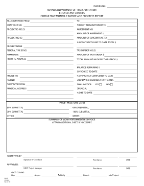 Consulting Monthly Invoice Template