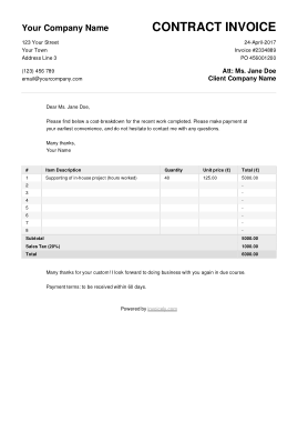 Contract Work Sample Template