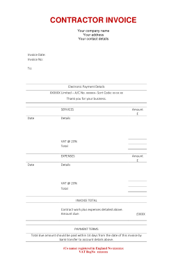 Free Printable Contractor Invoice Template