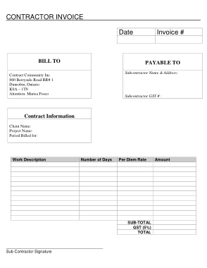 General Contractor Invoice Template