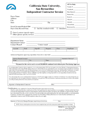 Independent Contractor Invoice Free Template