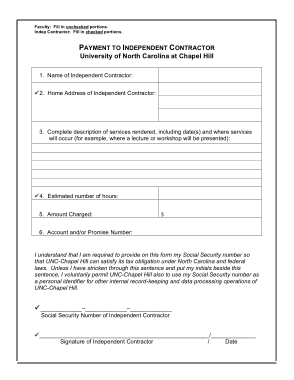 Independent Contractor Payment Invoice Template