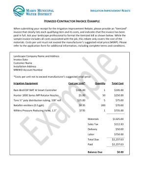 Itemized Contractor Invoice Sample Template