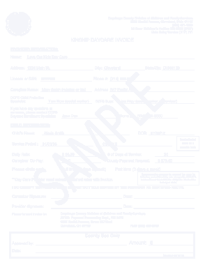 Daycare Monthly Invoice Sample Template