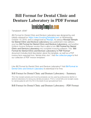 Free Download PDF Books, Dental Clininc and Laboratoy Invoice Template