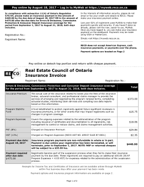 Real Estate Insurance Invoice Template