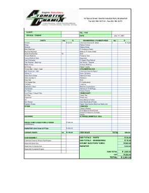 Free Download PDF Books, Vehicle Repair Invoice Template