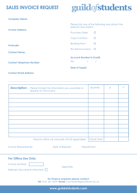 Sales Invoice Request Sample Template