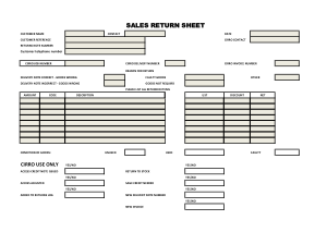 Sales Return Sheet Template