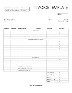 Sample Sales Invoice in Word Template