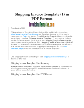 Draft Shipping Invoice Template