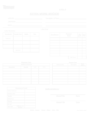 Extra Work Invoice Template