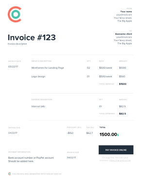 Free Download PDF Books, Invoice for Event Planners Template