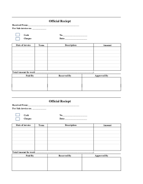 Official Receipt Invoice Template