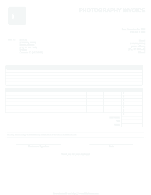 Photography Invoice Sample Template