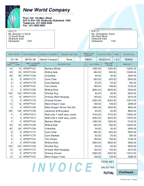 Purchase Invoice Format Template