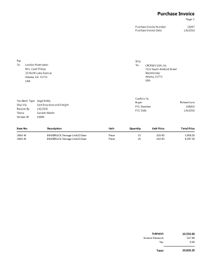 Purchase Invoice Template