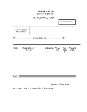Sample Printable Invoice Form Template
