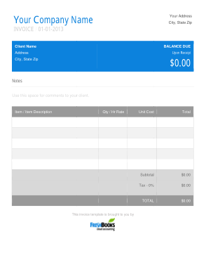 Courier Service Bill Template