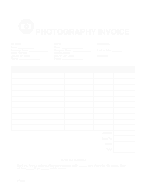 Photography Services Bill Sample Template